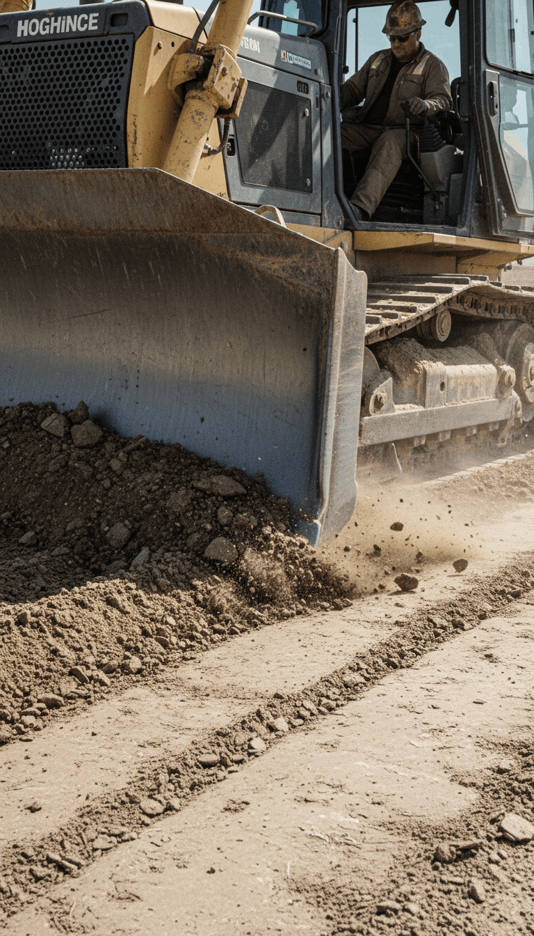 Precision grading and slope work during active site development