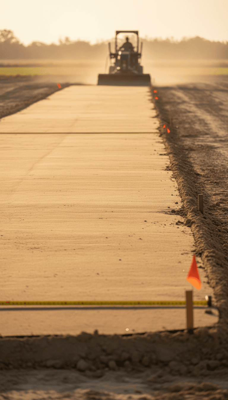 Final grade inspection and quality control on completed site preparation